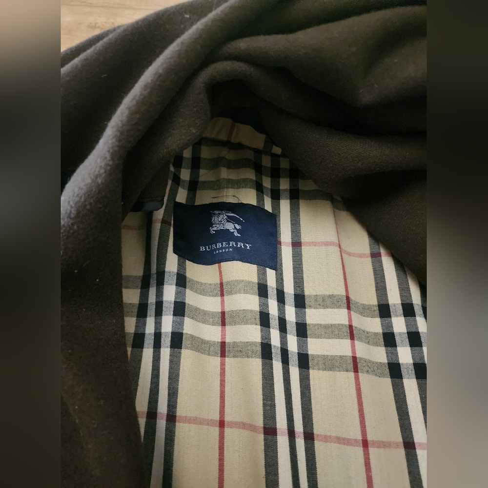 SUPER RARE Vintage Burberry Long Trench Coat + Detachable Wool Lining Men 44 T - Picture 13 of 16
